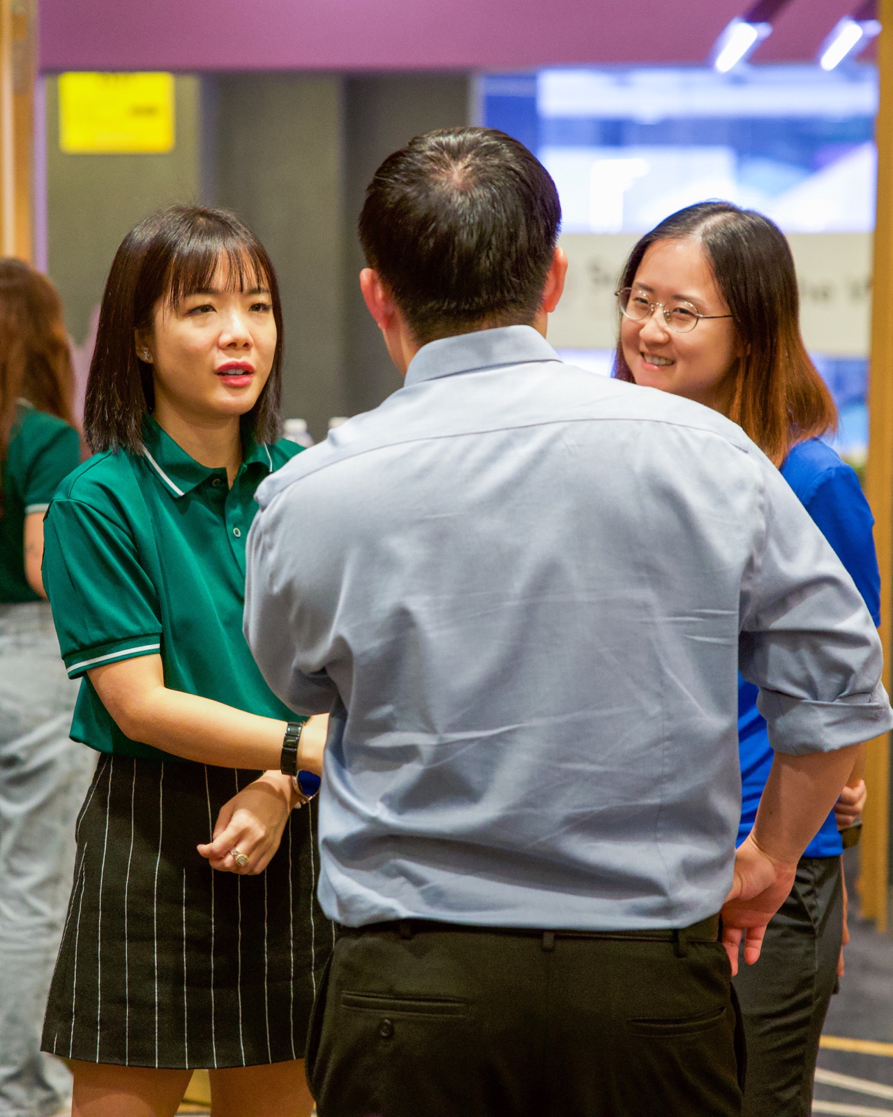 Attendees speaking together at a Redpoint networking event