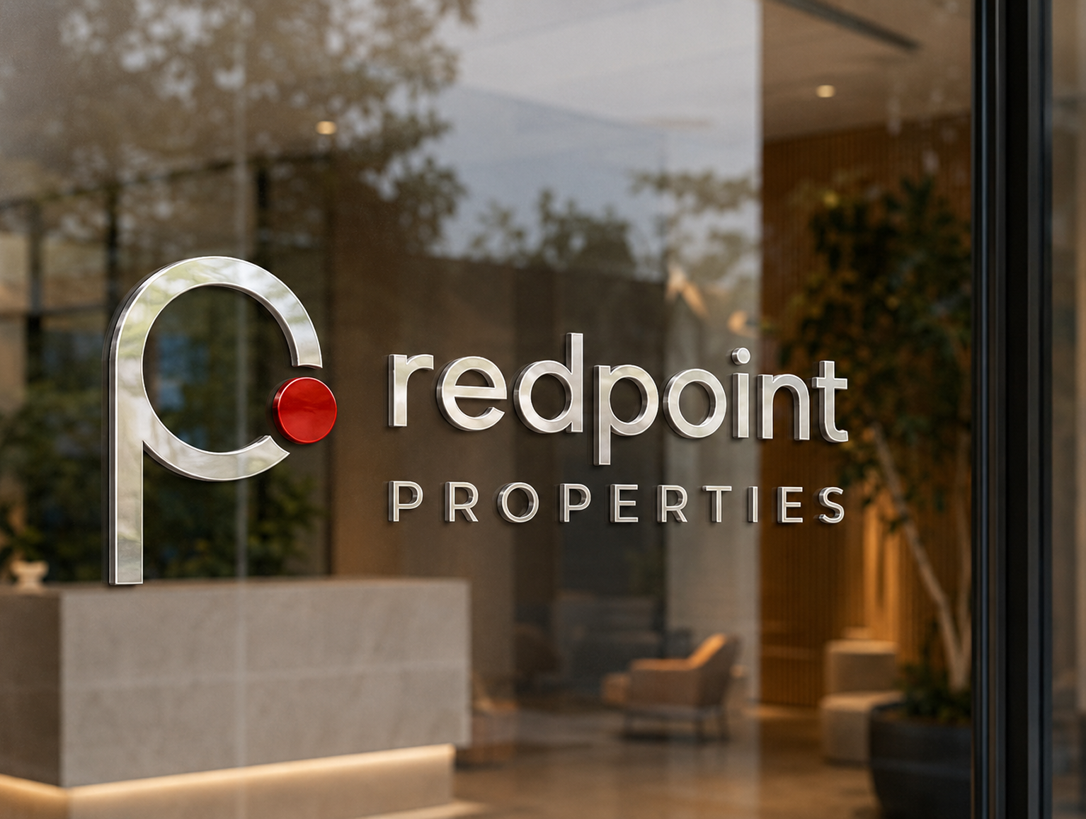 Redpoint Properties signage at the office entrance